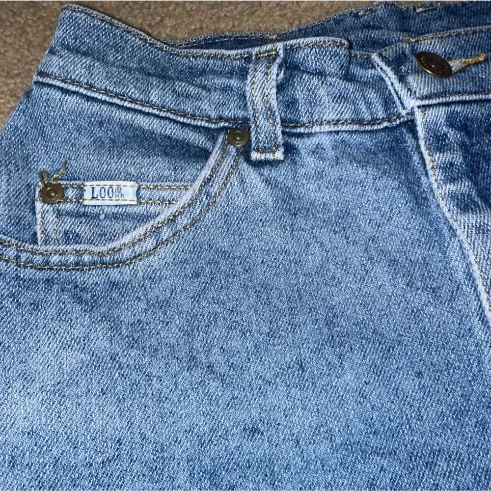 Vintage Lee 80s/90s Women's High Waisted Denim Cutoff Shorts, Made in USA, Sz 27
